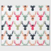 Cadeau Papier d'emballage de cerfs communs de hippie (Plat)