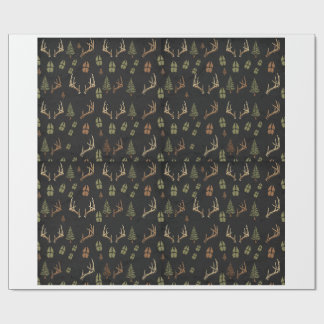 Cadeau Papier d'emballage de chasse de bois de cerf de Vi