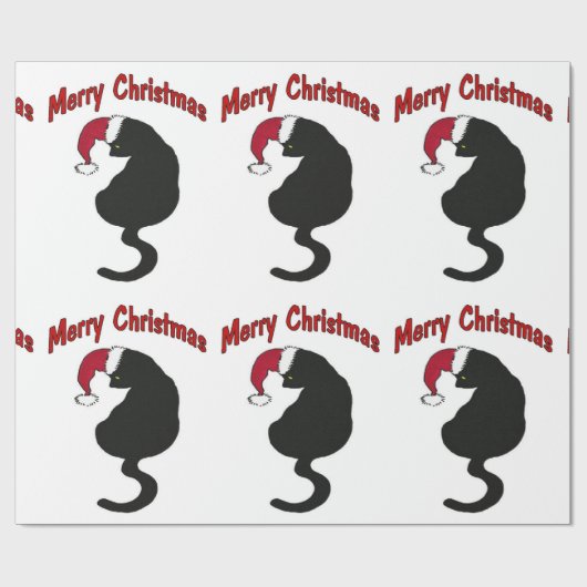Cadeau Papier d'emballage de chat de Noël (Plat)