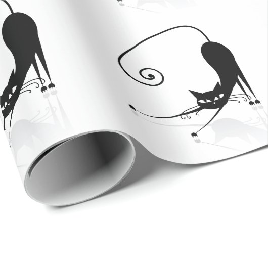 Cadeau Papier d'emballage de chat drôle (Coin rond)