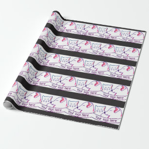Cadeau Papier d'emballage de chat esthétique japonais Kaw