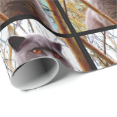 Cadeau Papier d'emballage de chat gris (Coin rond)