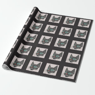 Cadeau Papier d'emballage de chat mignon Kawaii esthétiqu