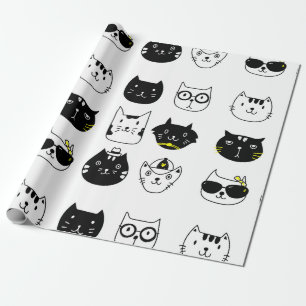 Cadeau Papier d'emballage de chats frais pour toute