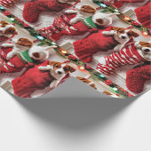 Cadeau Papier d'emballage de chaussette de Noël de chiot (Coin)