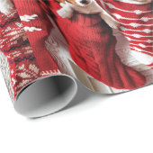 Cadeau Papier d'emballage de chaussette de Noël de chiot (Coin rond)