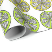 Cadeau Papier d'emballage de chaux de citron (Coin rond)