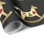 Cadeau Papier d'emballage de cheval de basculage de Noël (Coin rond)