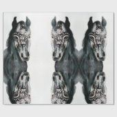 Cadeau Papier d'emballage de cheval noir (Plat)