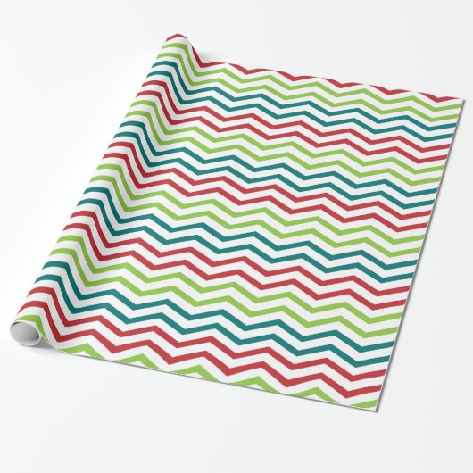 Cadeau Papier d'emballage de Chevron de vacances (Déroulé)