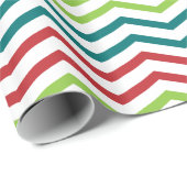 Cadeau Papier d'emballage de Chevron de vacances (Coin rond)