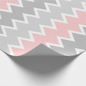 Cadeau Papier d'emballage de chevron rose et gris (Coin)