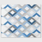 Cadeau papier d'emballage de chevrons bleus (Plat)