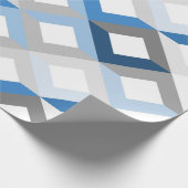 Cadeau papier d'emballage de chevrons bleus (Coin)