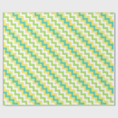 Cadeau Papier d'emballage de chevrons : Jaune, vert, (Plat)