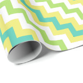 Cadeau Papier d'emballage de chevrons : Jaune, vert, (Coin rond)