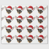 Cadeau Papier d'emballage de chien de chiwawa de Noël (Plat)
