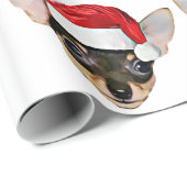 Cadeau Papier d'emballage de chien de chiwawa de Noël (Coin rond)
