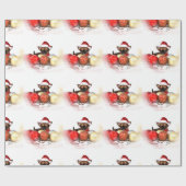 Cadeau Papier d'emballage de chien de chiwawa de Noël (Plat)