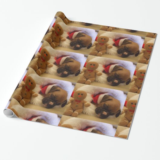 Cadeau Papier d'emballage de chiot de boxeur de sommeil (Déroulé)