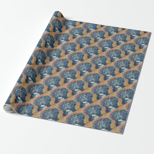 CADEAU PAPIER D'EMBALLAGE DE CHIOT DOUX DE HAVANESE (Déroulé)
