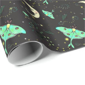 Cadeau Papier d'emballage de ciel nocturne de lune de (Coin rond)