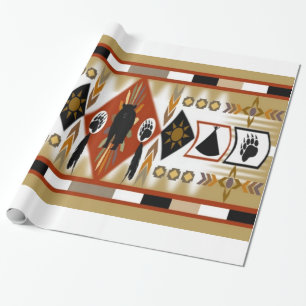 Cadeau Papier d'emballage de clan d'ours de Natif