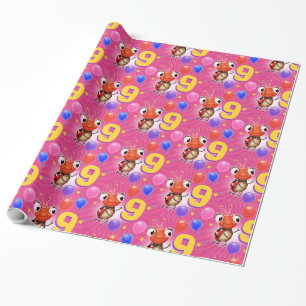 Cadeau Papier d'emballage de coccinelle de l'âge 9 de