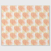 Cadeau papier d'emballage de coeur rustique moderne (Plat)