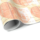 Cadeau papier d'emballage de coeur rustique moderne (Coin rond)