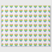 Cadeau Papier d'emballage de coeurs d'arc-en-ciel (Plat)