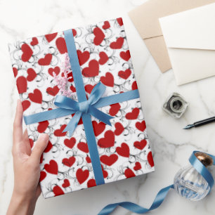 Cadeau Papier d'emballage de coeurs de Saint-Valentin