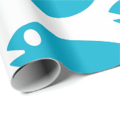 Cadeau Papier d'emballage de conception bleue de poissons (Coin rond)