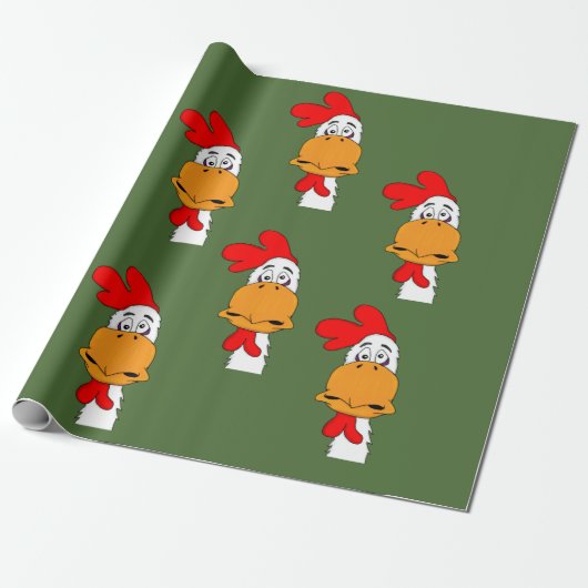 Cadeau Papier d'emballage de conception de coq (Déroulé)