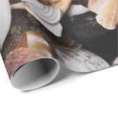 Cadeau Papier d'emballage de conception de coquille de (Coin rond)
