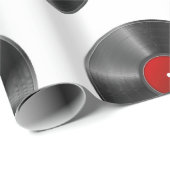 CADEAU PAPIER D'EMBALLAGE DE CONCEPTION DE DISQUES VINYLE (Coin rond)