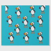 Cadeau Papier d'emballage de conception de macareux (Plat)