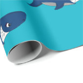 Cadeau Papier d'emballage de conception de requin (Coin rond)