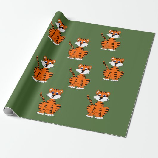 Cadeau Papier d'emballage de conception de tigre (Déroulé)