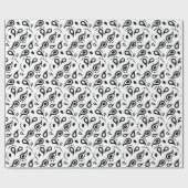 Cadeau Papier d'emballage de conception noire et blanche (Plat)