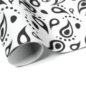 Cadeau Papier d'emballage de conception noire et blanche (Coin rond)