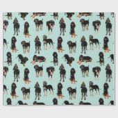 Cadeau Papier d'emballage de Coonhound noir et bronzage (Plat)