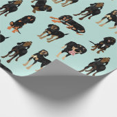 Cadeau Papier d'emballage de Coonhound noir et bronzage (Coin)