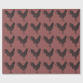 Cadeau papier d'emballage de coq de Cru-style (Plat)