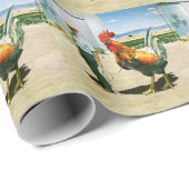 Cadeau Papier d'emballage de coq énorme (Coin rond)