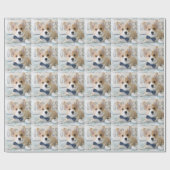 Cadeau papier d'emballage de corgi (Plat)