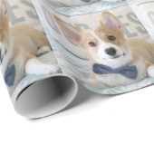 Cadeau papier d'emballage de corgi (Coin rond)
