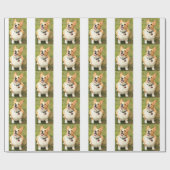 Cadeau Papier d'emballage de corgi (Plat)