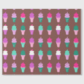 Cadeau Papier d'emballage de cornets de crème glacée (Plat)