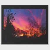 Cadeau Papier d'emballage de coucher du soleil ardent (Plat)